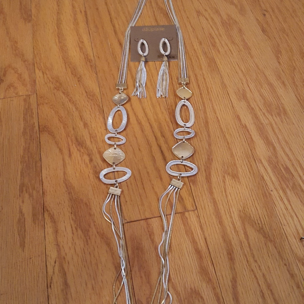 Long and Layered Necklace and Earring set